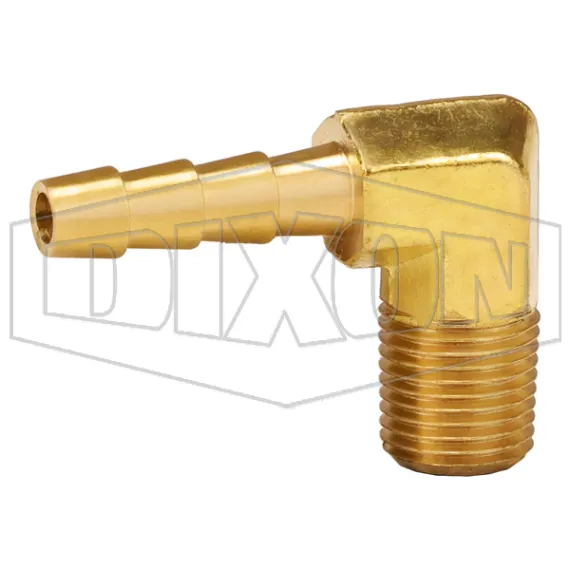 Male NPTF x Hose Barb 90° Elbow