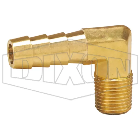 Male NPTF x Hose Barb 90° Elbow