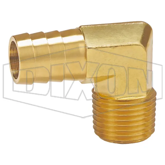 Male NPTF x Hose Barb 90° Elbow