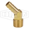 Male NPTF x Hose Barb 45° Elbow