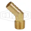 Male NPTF x Hose Barb 45° Elbow