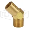 Male NPTF x Hose Barb 45° Elbow